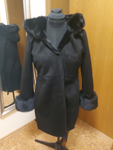 Damen webpelz mantel - mantel, jacke
