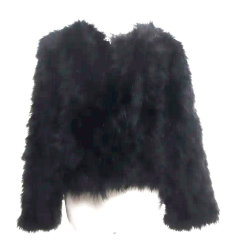 Pelzjacke schwarz federn - pelzjacke,