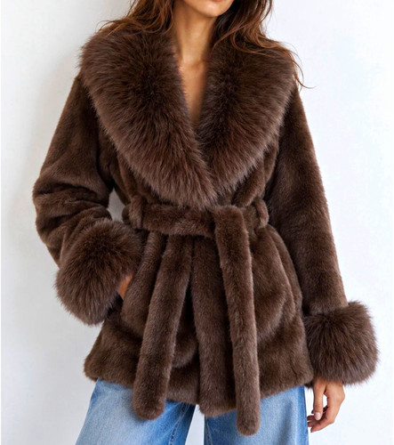 Damen pelzjacke braun - pelzjacke, kurz