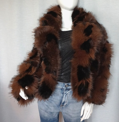 Pelzjacke faux fur flecken - pelzjacke,