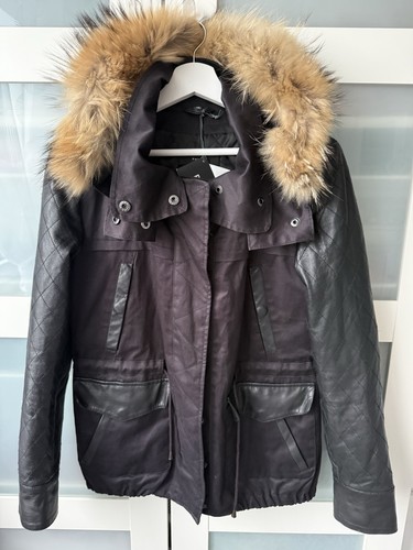 Jacke leder echtpelz fell - leder,