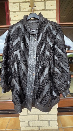 Pelzjacke nutria mit leder - pelzjacke,