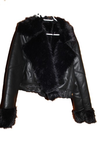 Damen kunstlederjacke mit pelz - kunstlederjacke,