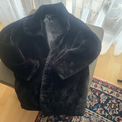 Schwarze webpelz jacke s - schwarze,